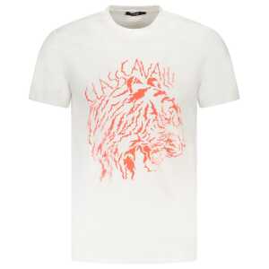 Cavalli Class White Cotton Men T-Shirt