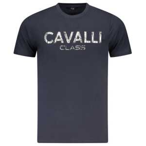 Cavalli Class Blue Cotton Men T-Shirt