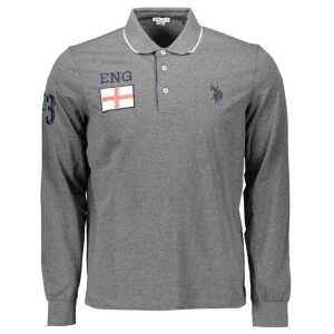 U.S. POLO ASSN. Gray Cotton Men Polo Shirt