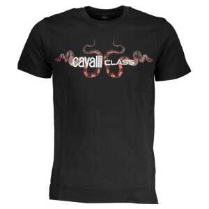 Cavalli Class Black Cotton T-Shirt