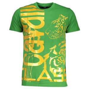 Cavalli Class Green Cotton T-Shirt