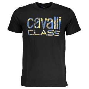 Cavalli Class Black Cotton T-Shirt