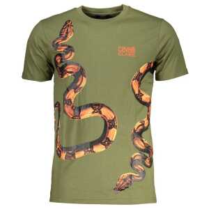 Cavalli Class Green Cotton T-Shirt