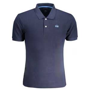 La Martina Blue Cotton Polo Shirt