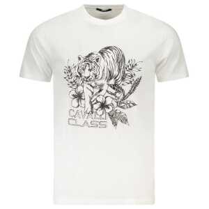 Cavalli Class White Cotton Men T-Shirt
