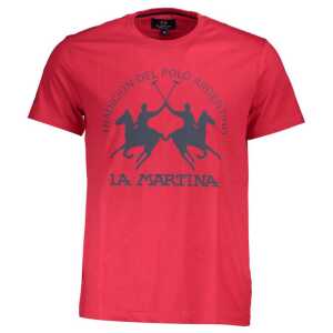 La Martina Red Cotton Men T-Shirt