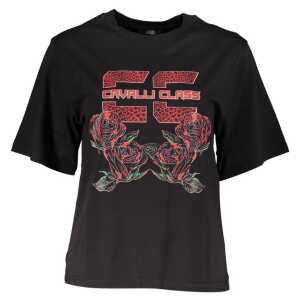 Cavalli Class Black Cotton Women T-Shirt