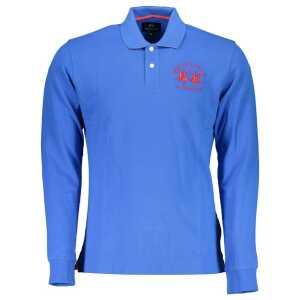La Martina Elegant Long-Sleeved Polo in Chic Blue