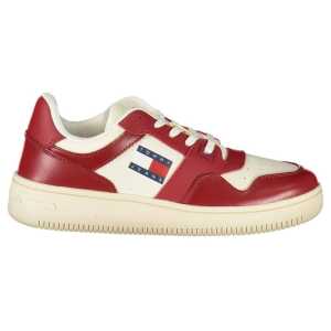 Tommy Hilfiger Red Leather Women Sneaker