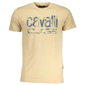 Cavalli Class Beige Cotton T-Shirt