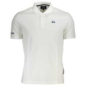 La Martina White Cotton Men Polo Shirt