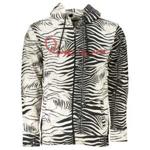 Cavalli Class White Cotton Mens Hooded Sweater