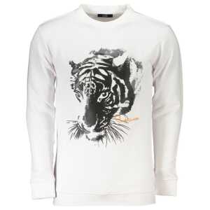 Cavalli Class White Cotton Sweater