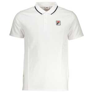 Fila Sleek White Cotton Polo with Contrast Accents