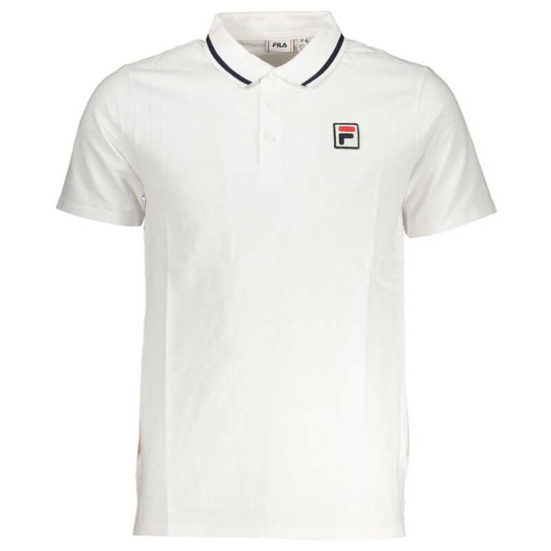 Fila Sleek White Cotton Polo with Contrast Accents, theFeinheit