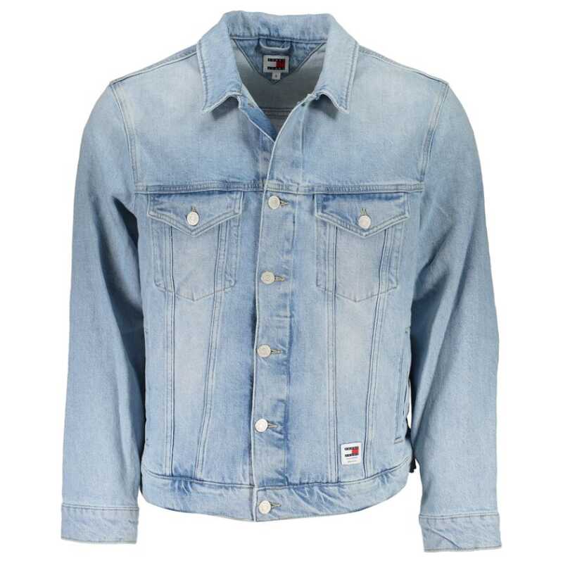 Tommy Hilfiger Light Blue Cotton Men Jacket, theFeinheit