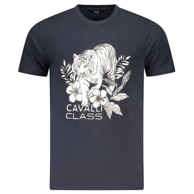 Cavalli Class Blue Cotton Men T-Shirt, theFeinheit