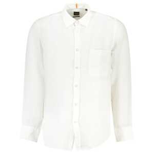Hugo Boss White Linen Men Shirt