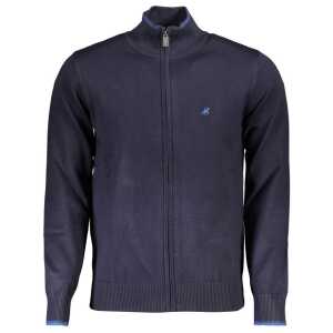 U.S. Grand Polo Classic Blue Zip Cardigan with Contrast Details