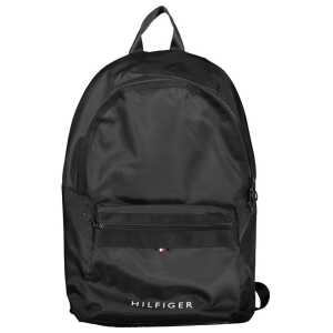 Tommy Hilfiger Black Polyester Men Backpack