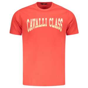 Cavalli Class Red Cotton Men T-Shirt