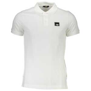 Cavalli Class White Cotton Men Polo Shirt
