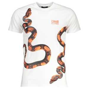 Cavalli Class White Cotton T-Shirt