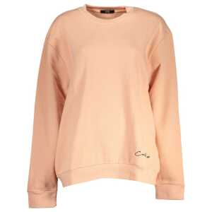 Cavalli Class Elegant Long-Sleeved Pink Fleece Sweatshirt