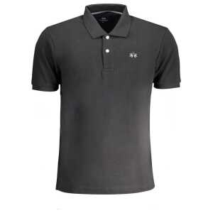 La Martina Black Cotton Polo Shirt