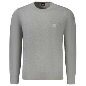 Hugo Boss Gray Cotton Men Sweater