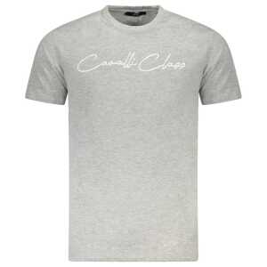 Cavalli Class Gray Cotton Men T-Shirt