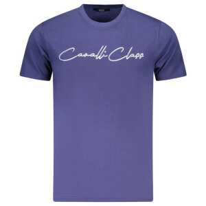 Cavalli Class Blue Cotton Men T-Shirt