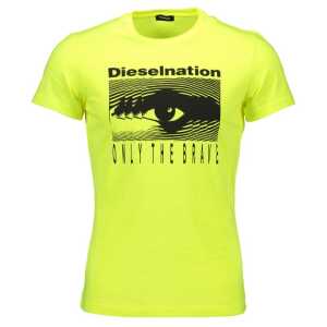 Diesel Yellow Cotton Men T-Shirt