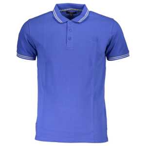 Cavalli Class Blue Cotton Men Polo Shirt