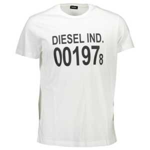 Diesel White Cotton Men T-Shirt