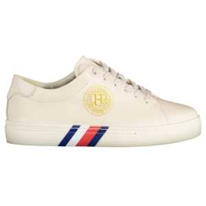 Tommy Hilfiger Beige Leather Women Sneaker