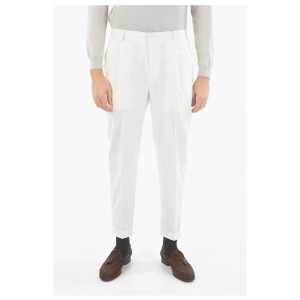 Corneliani CC COLLECTION Single Pleat Stretch Cotton RESET Pants