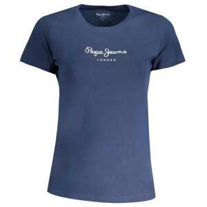 Pepe Jeans Blue Cotton Tops & T-Shirt