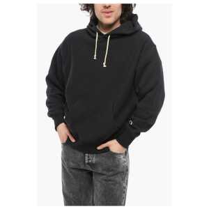 Champion Fleeced-Cotton Solid Color Hoodie with Patch Pocket