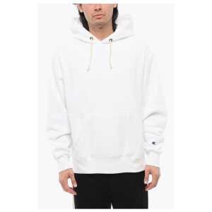 Champion Fleeced-Cotton Solid Color Hoodie with Patch Pocket