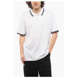 Karl Lagerfeld Lightweight Cotton Polo Shirt with Half Zip