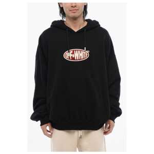 Off-White Oversize-Fit Hoodie With Rhinestoned Logo