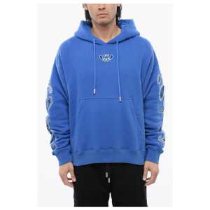 Off-White Embroidered Brushed Cotton BANDANA ARROW Hoodie