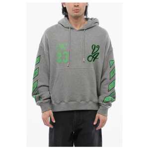 Off-White Brushed Cotton 23 VARSITY Printed Hoodie