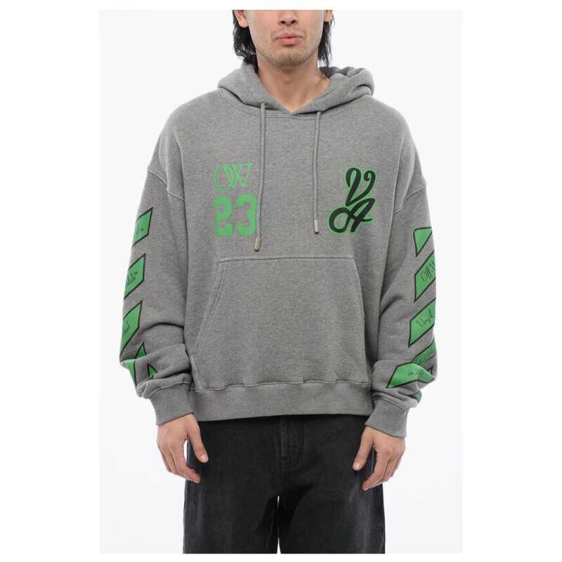 Off-White Brushed Cotton 23 VARSITY Printed Hoodie, theFeinheit