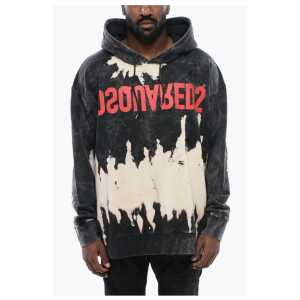 Dsquared² Bleached Effect Brushed Cotton Hoodie