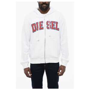 Diesel Printed S-GINN Hoodie with Zip Closure