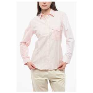 Woolrich Awning Striped OXFORD Cotton Shirt with Breast-pocket