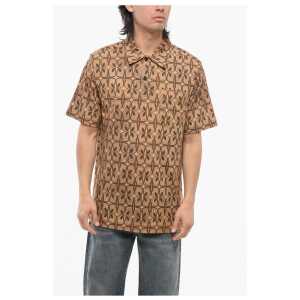 Dries Van Noten Geometric Patterned HELDER Cotton Polo with Breast-pocket