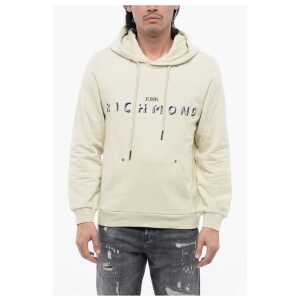 John Richmond Brushed Cotton Hoodie With Embroidered Logo